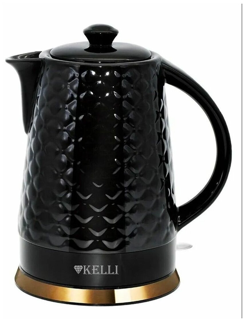 Чайник керамический 1.8л KL-1340Черный (1х6)