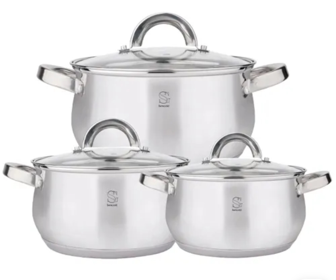 Набор посуды из нержавеющий стали (6 предметов) Swisgold SG-18035 Venus 1,9л2,6л 3,6л