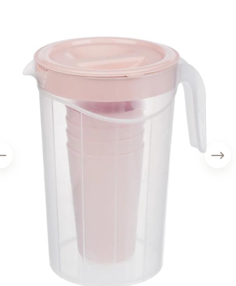 Кувшин 2,5л + стаканы 280мл 4шт (пластик) ,