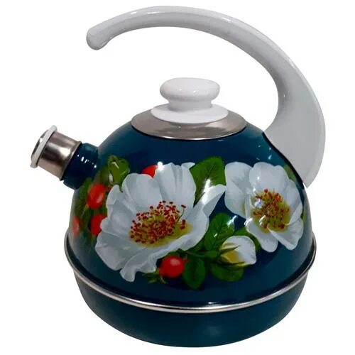 Чайник 3,5л п/р бирюзовый/маричка (декор-нерж.сталь)  ТМ04/35/06/33