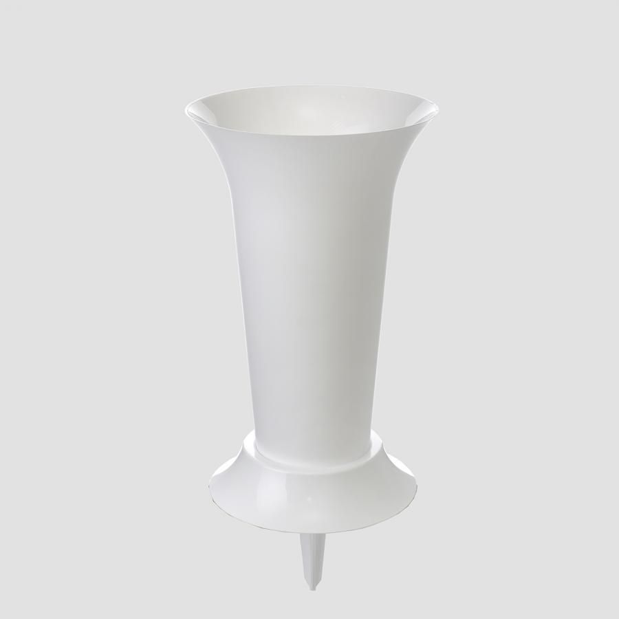 Ваза под срезку Д190мм, В410мм (с колышком)(белый) (уп.12) (Стандарт качество)