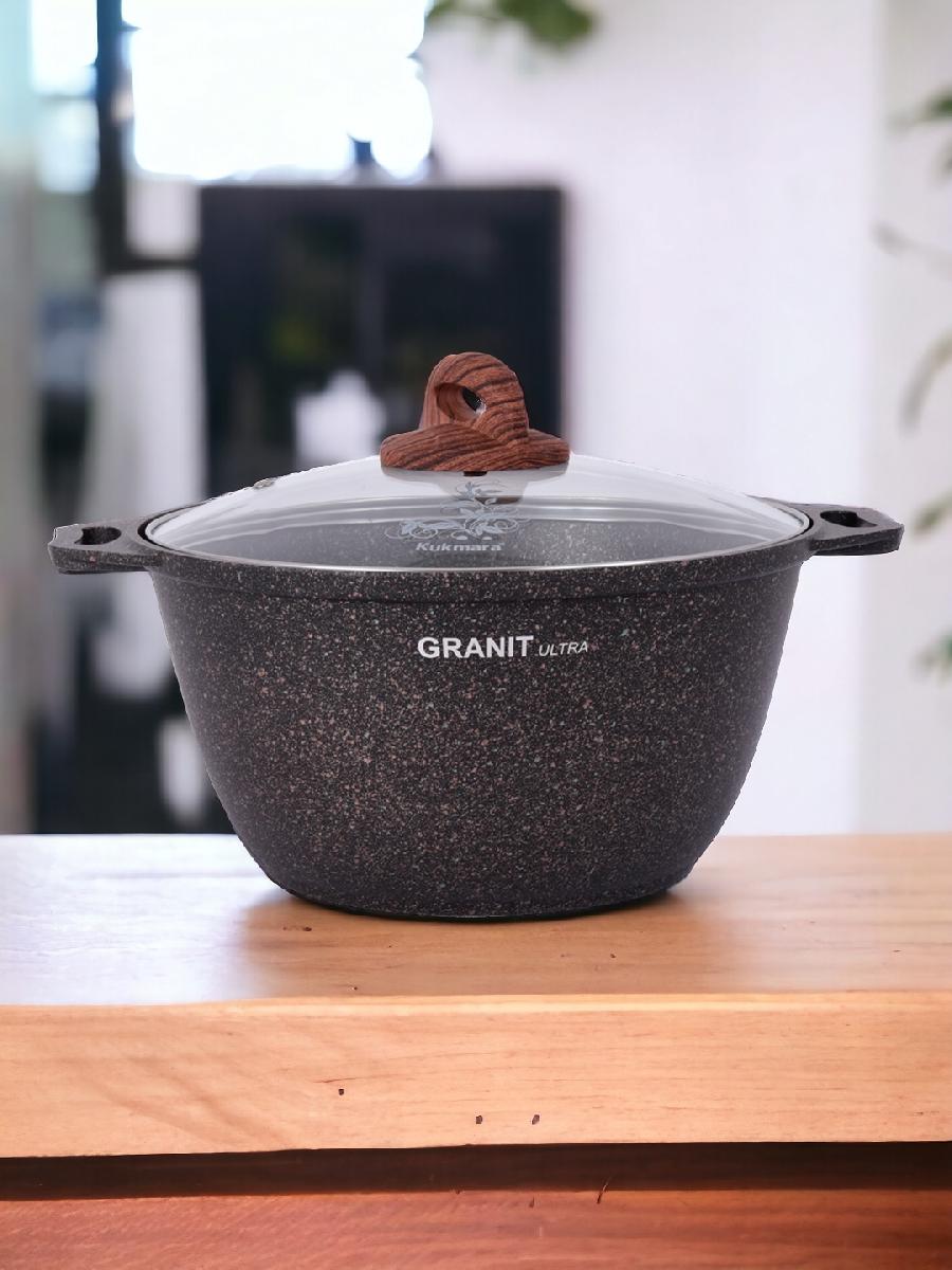 Кастрюля 8л со стекл. крышкой, АП линия Granit ultra (original)