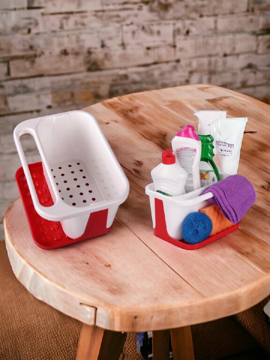 Подставка для моющих средств (бело-красный) (уп.15)