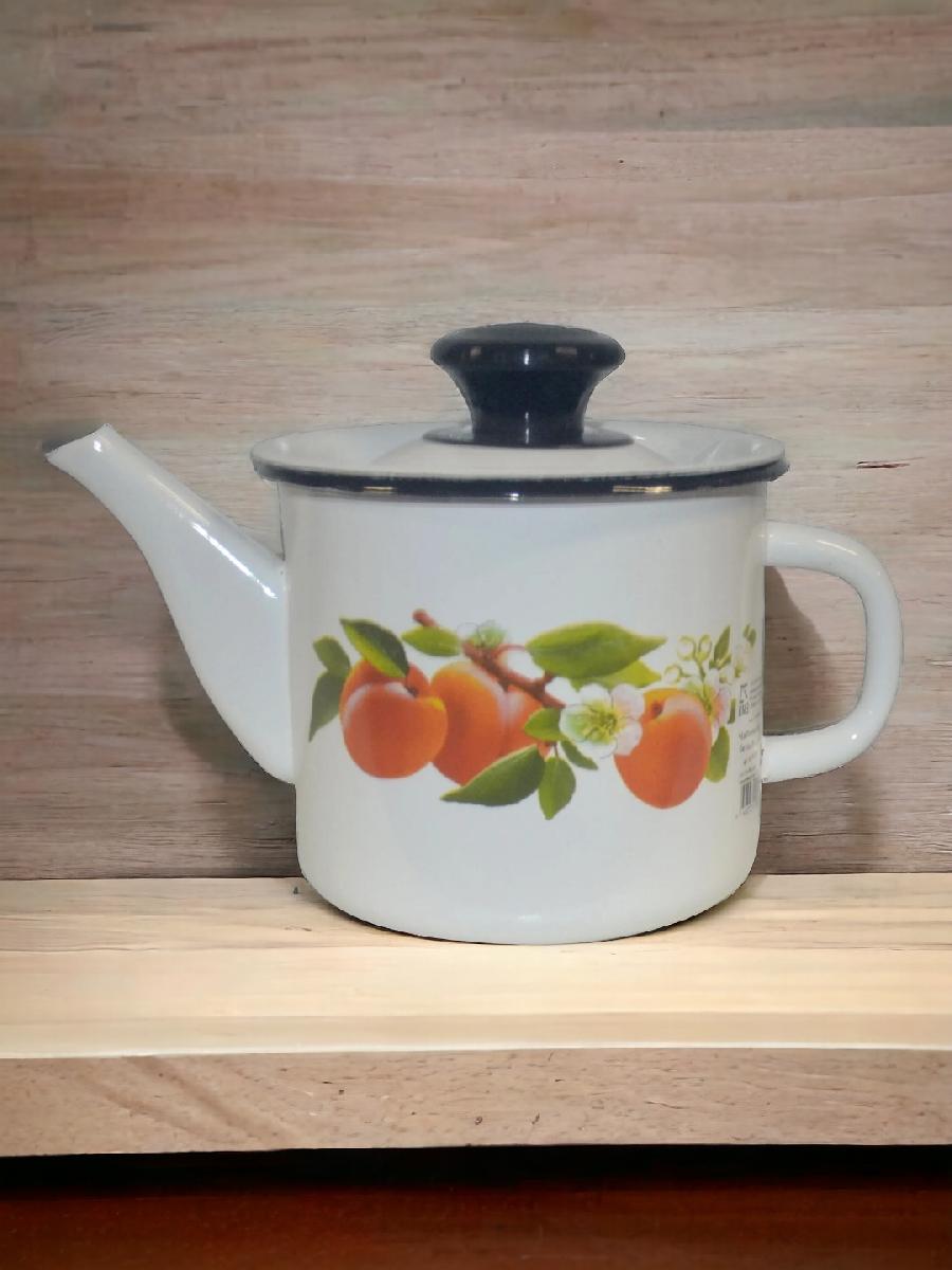 Чайник цилиндрический с декором 1л. (белый), 42704-072/4
