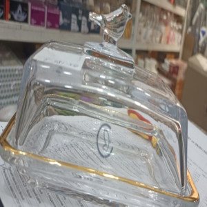 Масленка с крышкой стеклянная в подарочной коробке Bx-186-3