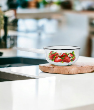 Ковш эмалированный КЛУБНИКА, 1,5л.,  ЭТ-72700