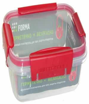 Контейнер д/продуктов Butterfly 0,5л Bright прямоуг. герметич. Красный (24) С78159