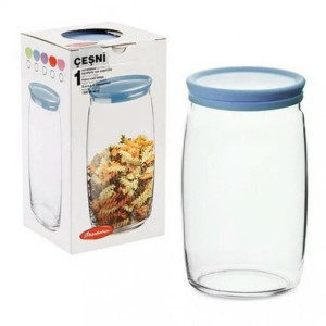 Банка с голубой пластиковой крышкой Cesni 1,5л., 43023
