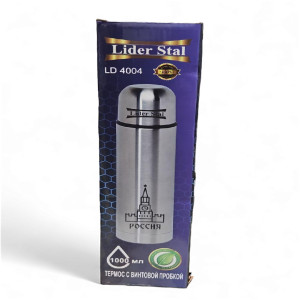 Термос с винтовой пробкой Lider Stal, 1л., LD-4004