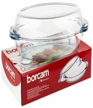 Посуда жаропрочная овальная с крышкой Borcam 2250мл+2250мл     59022