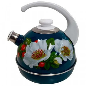 Чайник 3,5л п/р бирюзовый/маричка (декор-нерж.сталь)  ТМ04/35/06/33