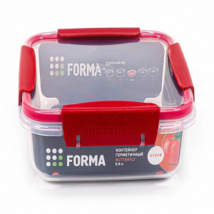 Контейнер герметичный BUTTERFLY BRIGHT 0,8л (красный)/16