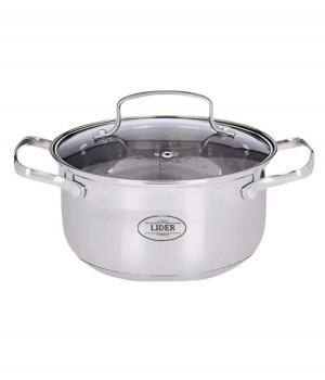 Кастрюля из нержавеющей стали Lider Stal,  6.5л.  LD-2035