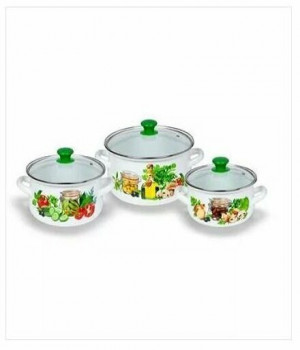 Набор эмалированной сферической посуды  Сицилия-1-Экстра, 3 предмета