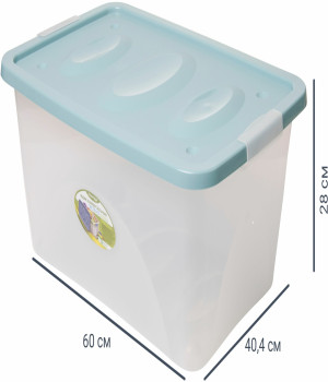 Ящик универсальный Астело 600х400х480мм на колесиках бирюзовый С667БИР