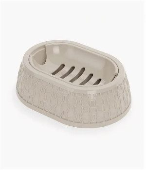 Мыльница Вязаное плетение (бежевый) (уп.30) (Стандарт качество)