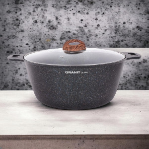 Кастрюля 10л со стекл. крышкой, АП линия Granit ultra (original)