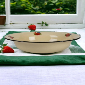 Таз эмалированный с декором 10л. (слоновая кость), 43004-222/4