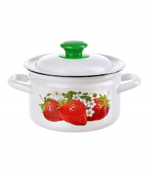 Кастрюля цилиндрическая бортовая с декором 2л. (белый) 41704-102/6-У4