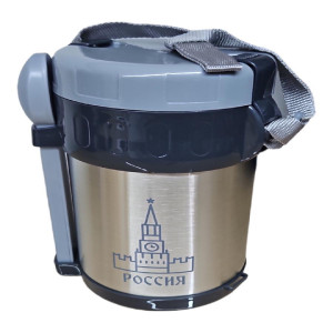 Термос пищевой с 3 контейнерами, ложкой и вилкой Lider Stal, 2л., LD-4012